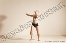 Underwear Gymnastic poses Man White Slim Bald Dancing Dynamic poses Academic